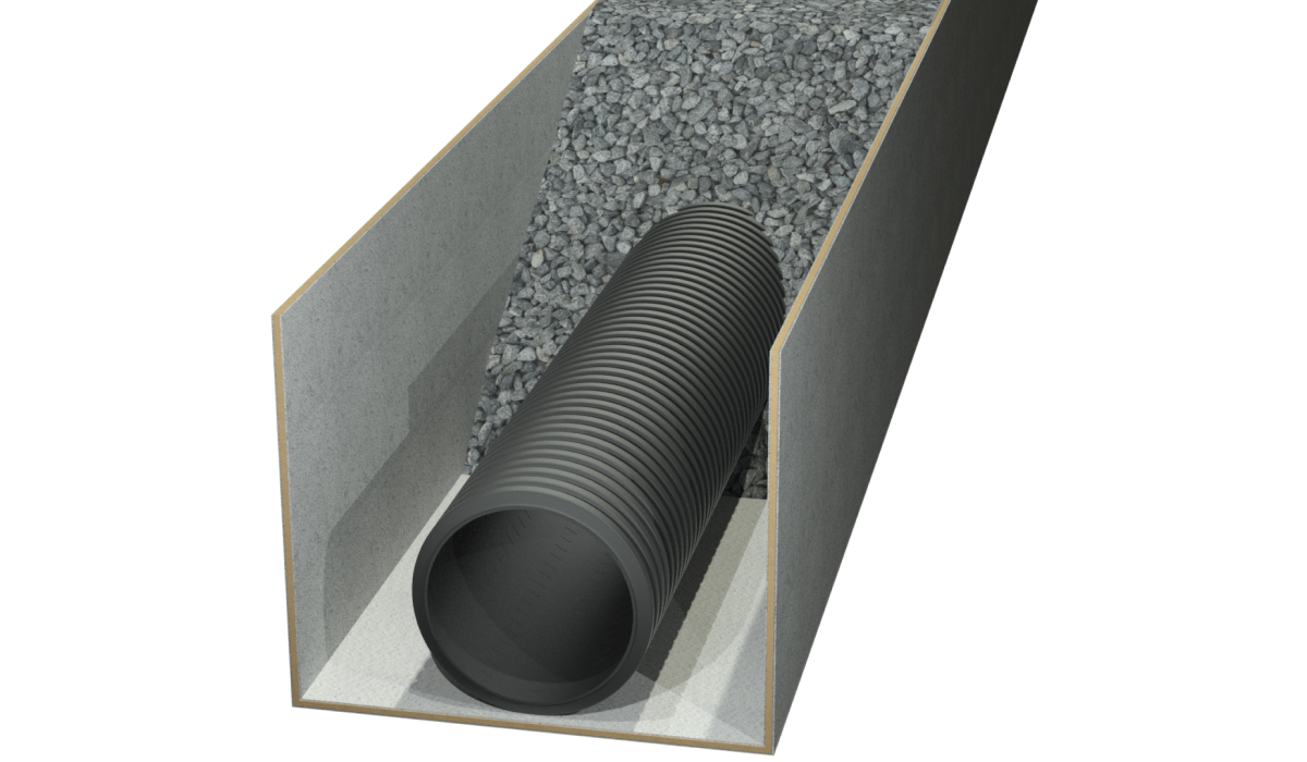 Regenwasserbehandlung mit dem GEO PROTECT®-Rohrgraben.